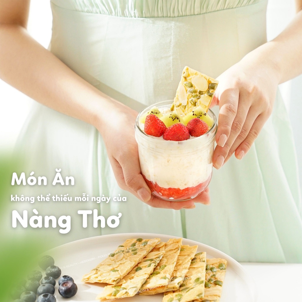 Combo 200g Bánh Ngói Hạnh Nhân + 250g Granola Truly Healthy 3 Vị Dinh Dưỡng   