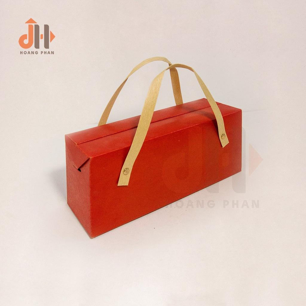 Hộp Quà Giấy Carton Đỏ Có Quai Xách - 25 x 8 x 11cm