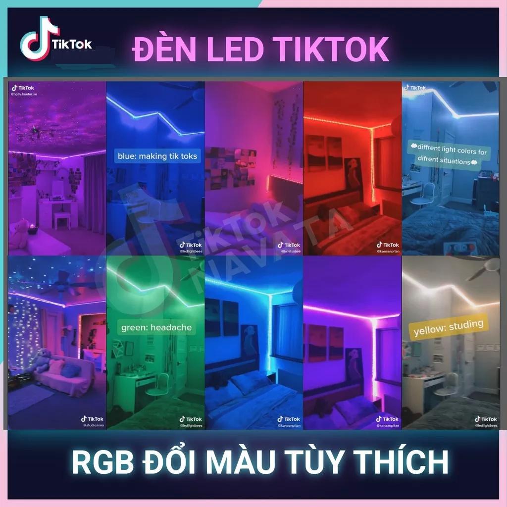 Đèn LED dây 5V dài 5m RGB 16 triệu màu điều khiển qua ĐIỆN THOẠI - CHỐNG NƯỚC IP65 - NHÁY THEO NHẠC kết nối bằng USB