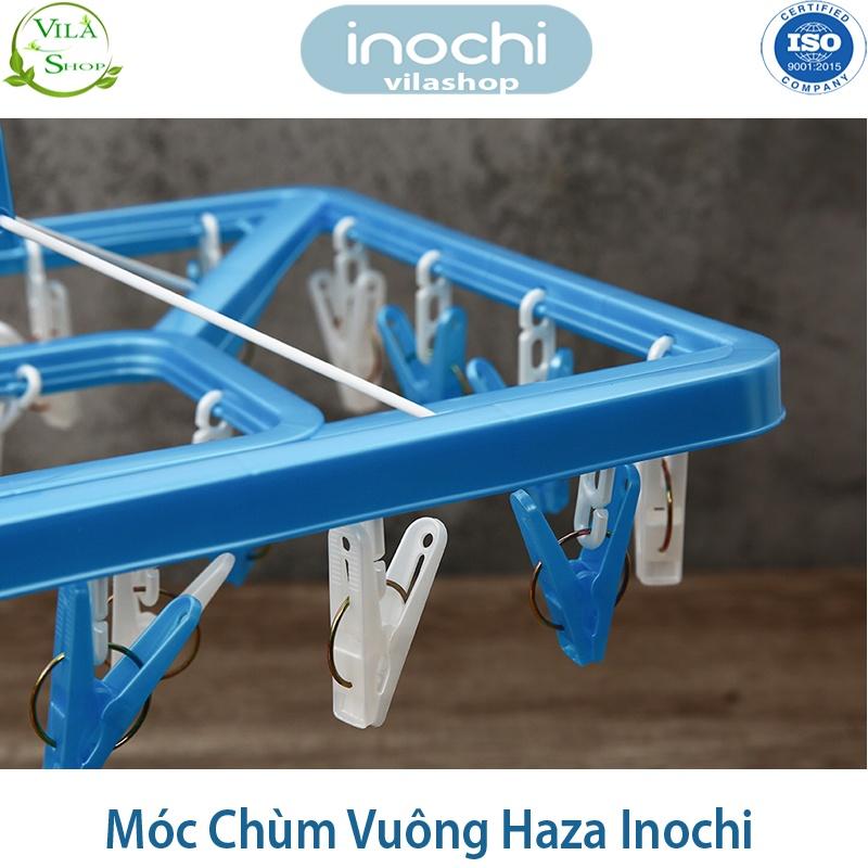 Móc Chùm Phơi Quần Áo, Móc Chùm Vuông Hazza, Móc Quần Áo Trẻ Em Nhựa Cao Cấp Inochi