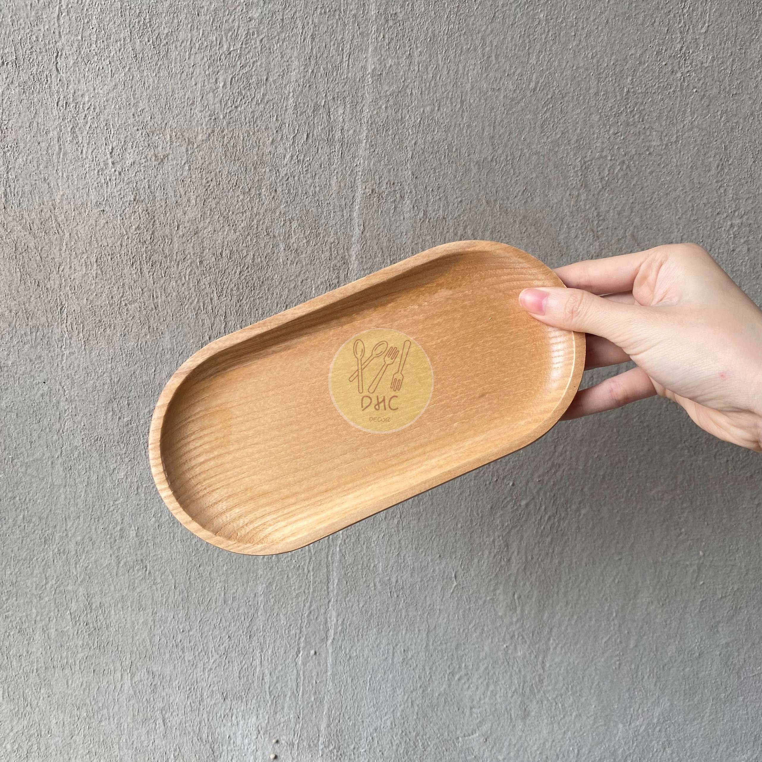 Khay Oval gỗ Tần Bì nguyên khối I Khay gỗ đựng đồ ăn ,Decor trưng bày, chụp hình sản phẩm