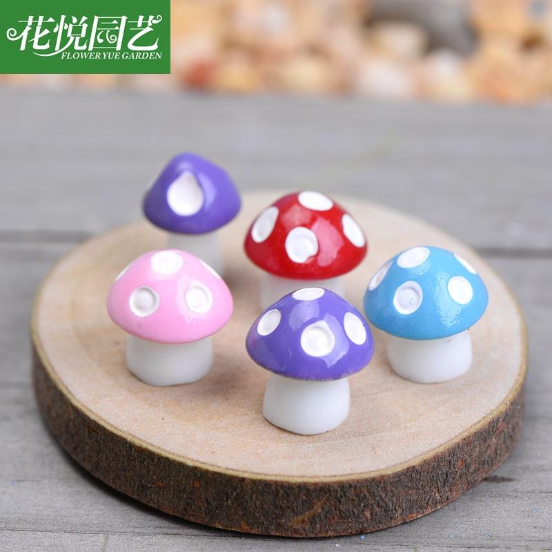 Phụ kiện set 5 nấm màu 1 cm làm tiểu cảnh, charm slime, decor mô hình, đồ handmade