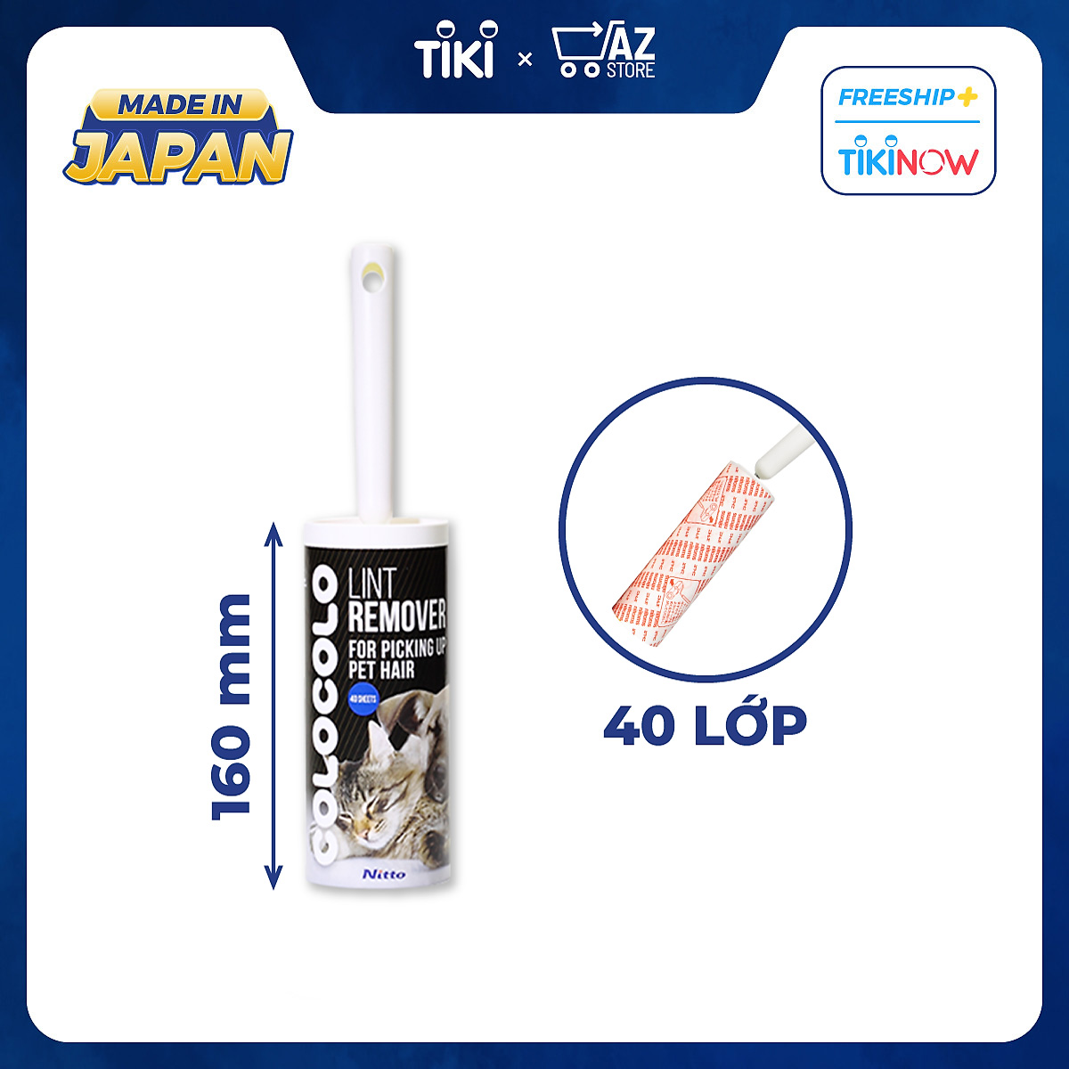 Cây lăn lông chó mèo siêu dính ColoColo Nhật bản - 40 lớp