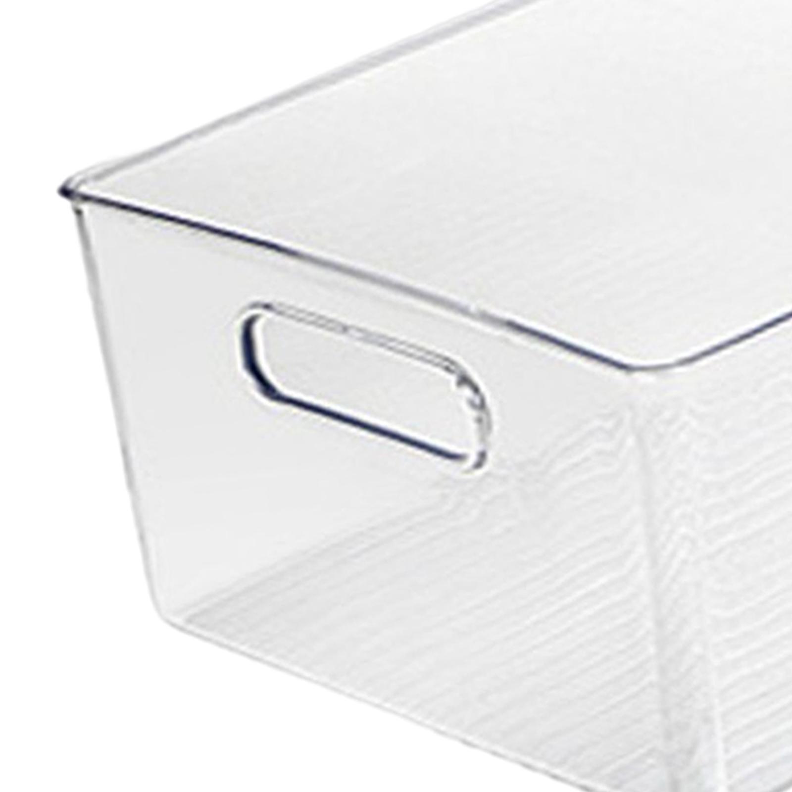 2x Transparent Storage Organizer Bin with Handle for Kitchen