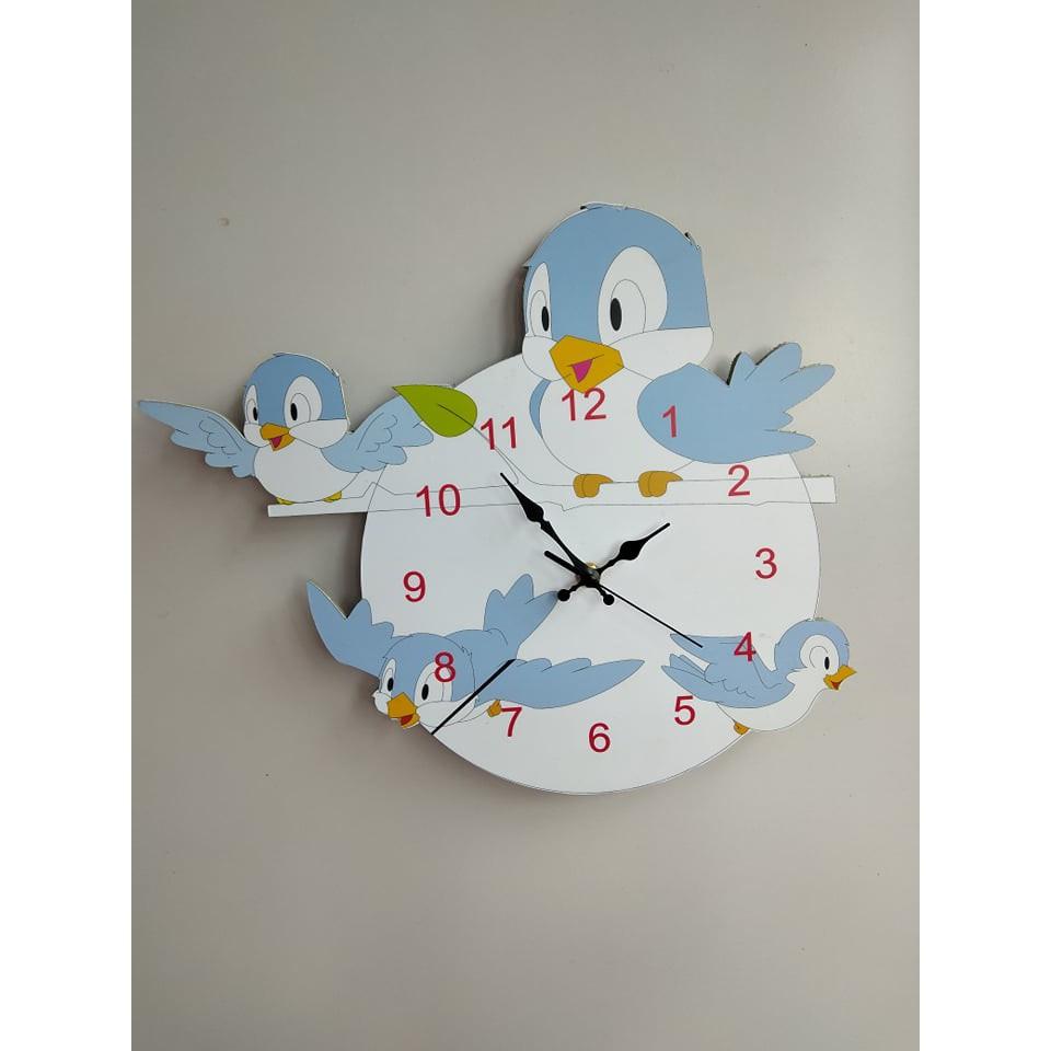 Đồng hồ treo tường hình đàn chim cho trẻ em