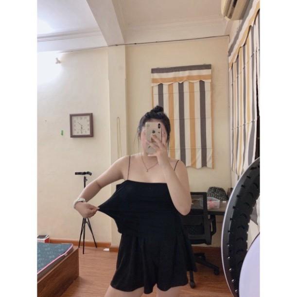 Áo hai dây croptop bigsize CRA018-BIG màu đen / trắng / tím (phù hợp 60kg-70kg)