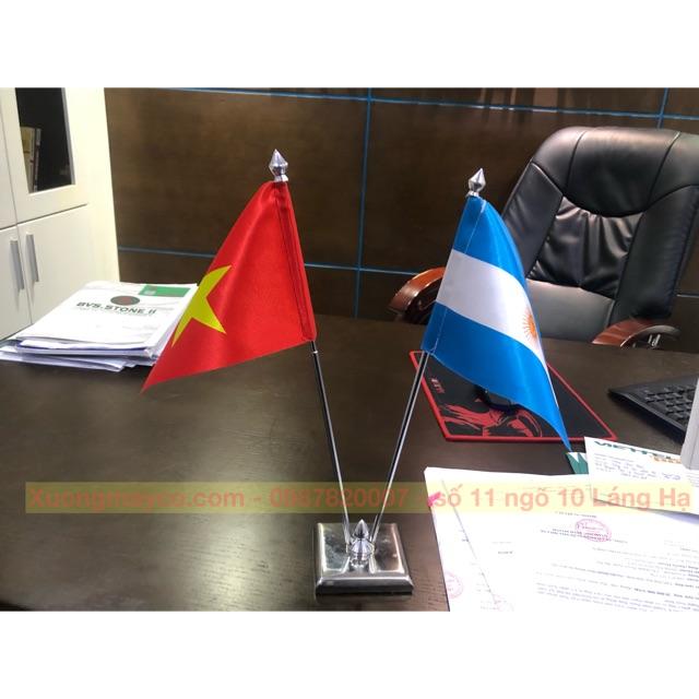 Cờ để bàn Việt Nam - Argentina đế đôi inox