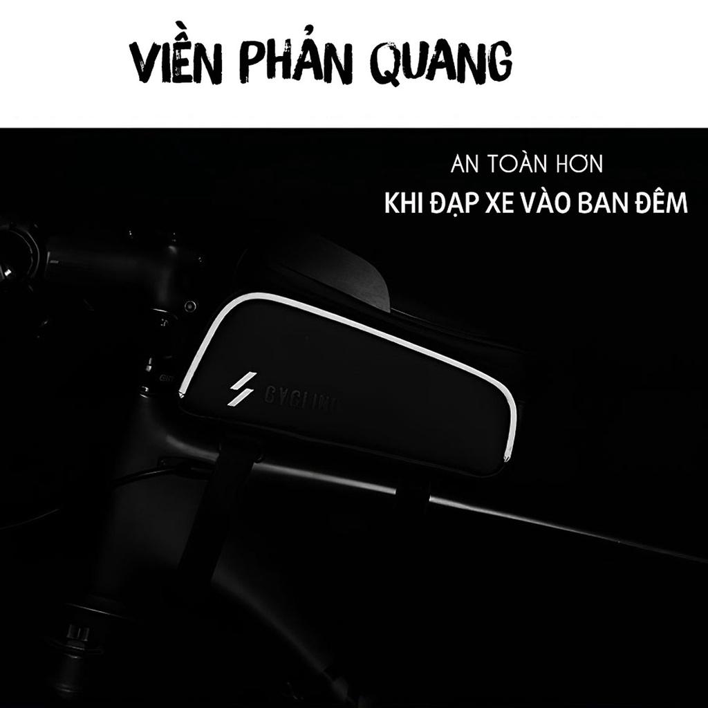 Túi xe đạp cao cấp, túi treo sườn xe đạp chống nước bọc cảm ứng phù hợp với mọi dòng xe