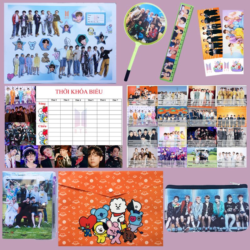 Combo 9 món đồ dùng học tập BTS BT21