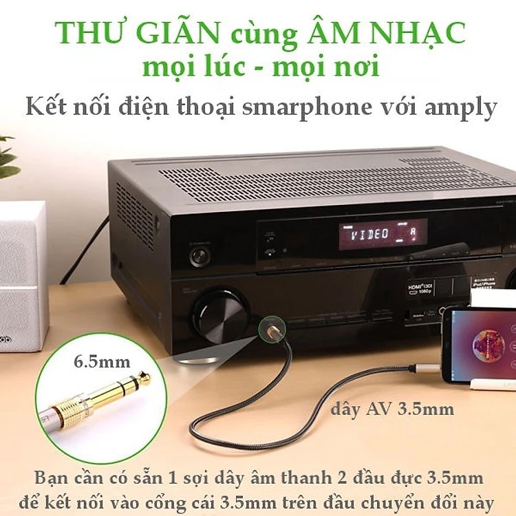 Đầu Jack Chuyển đổi âm thanh từ cổng 3ly sang 6ly 3 ly 6ly, 3li 6li, 3 li 6 li Giắc, Rắc, Rack Hàng Chính Hãng