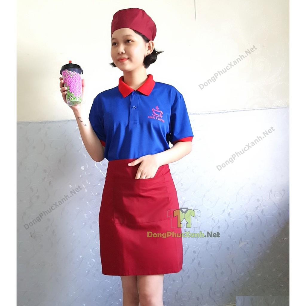 Tạp Dề Phục Vụ Màu Đỏ Chất ĐẸP - Làm đồng phục