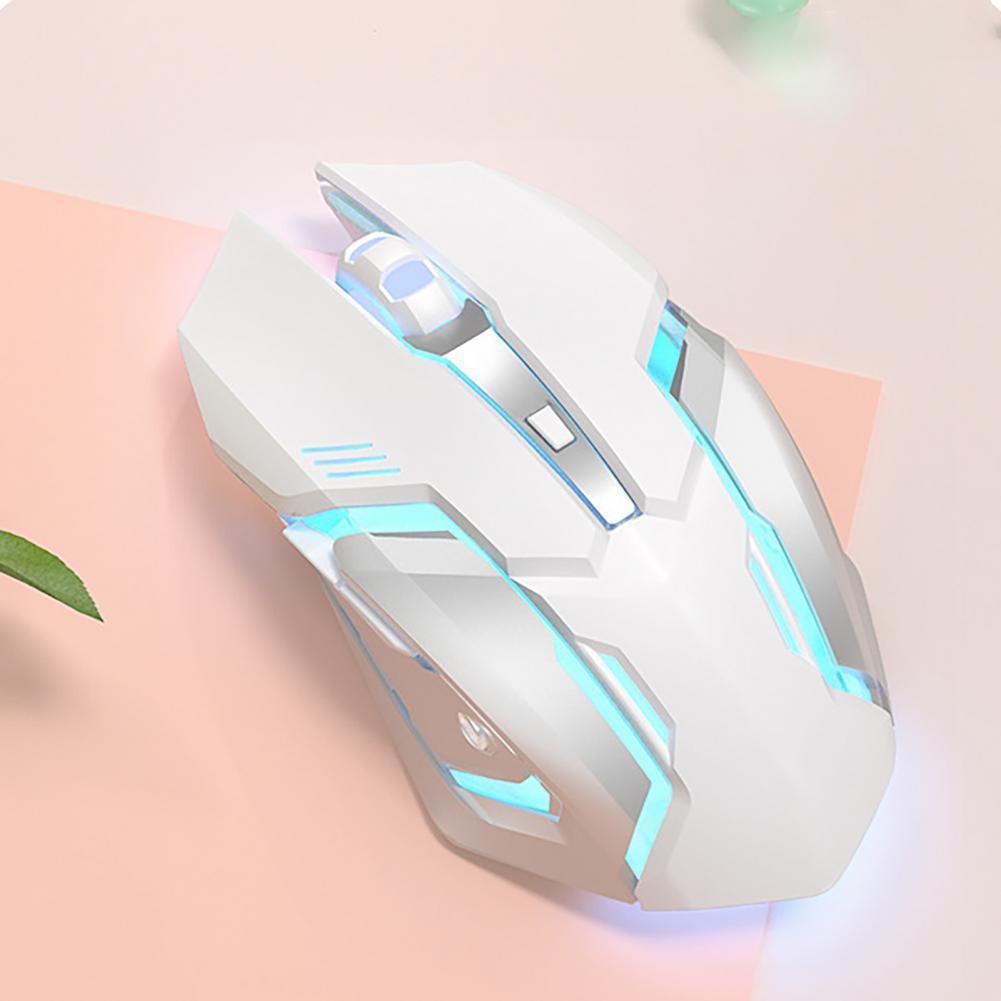 Đèn LED USB Chuột Quang Không Dây 1600Dpi Tắt Tiếng Máy Tính Máy Tính Laptop 6 Nút Chuột Chơi Game Cho DVA Overwatch-trang Sức Giọt