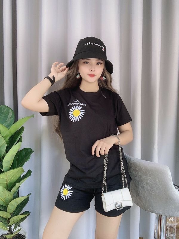 Set bộ cotton Bảo Kim thêu bông cúc nhỏ xinh xắn
