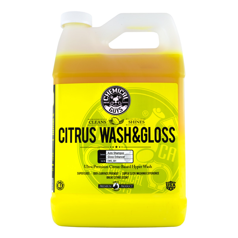 Nước rửa ô tô hương chanh thơm dễ chịu hiệu Chemical Guys CITRUS WASH &amp; GLOSS CONCENTRATED ULTRA PREMIUM HYPER dung tích 3.8L (1 Gallon)