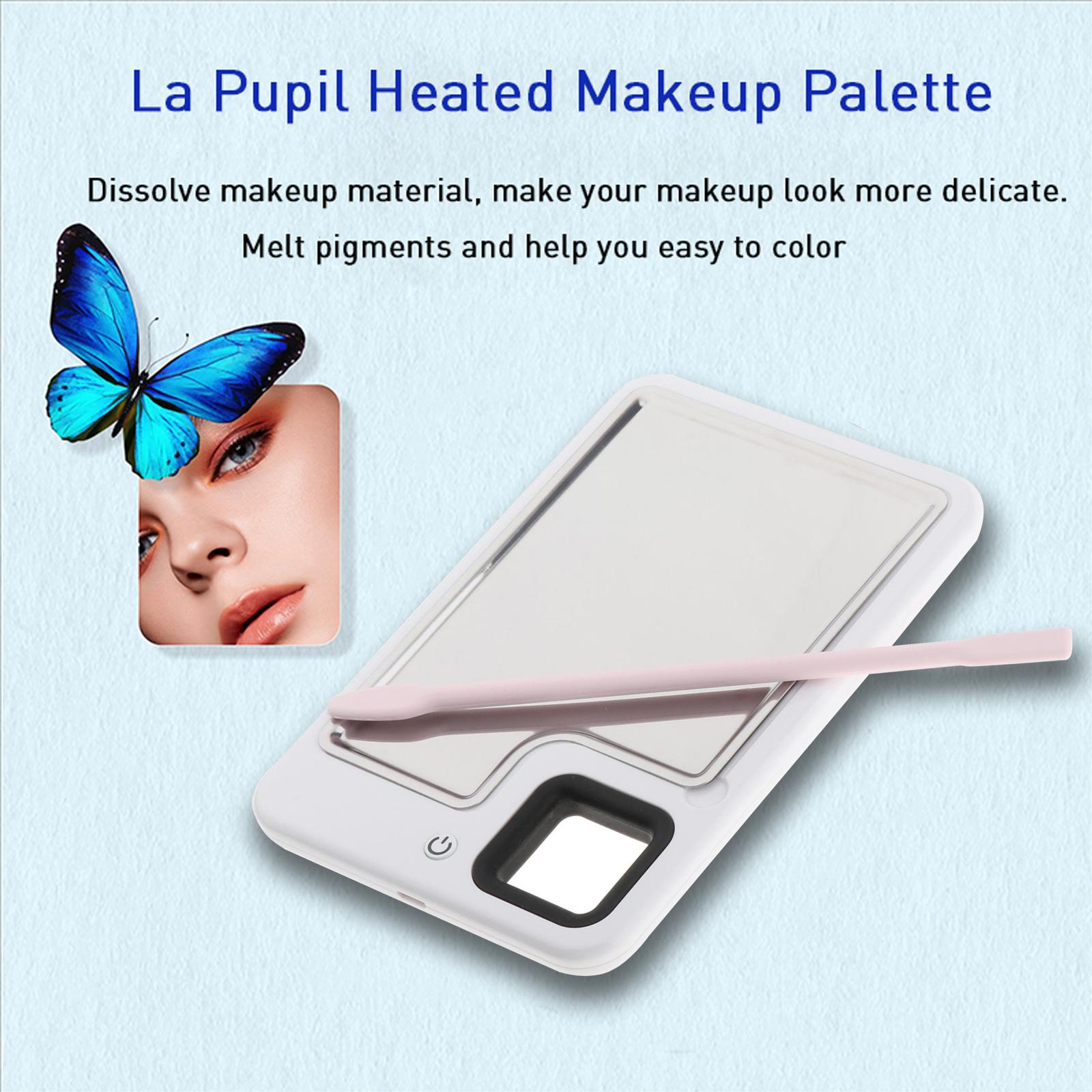Heated Makeup Palette Beauty Nail Art Pigment Blending Mixing with Spatula