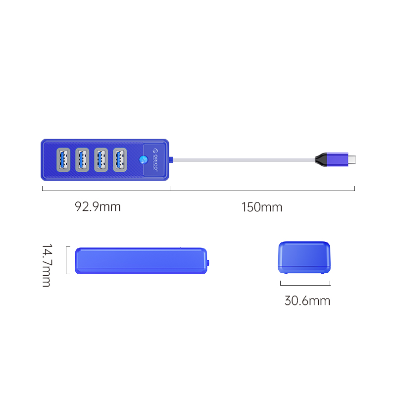 Bộ Chuyển Đổi HUB TypeC 1 USB ra 4 cổng USB 3.0 5Gps PW4U-C3-015 Orico - Hàng Chính Hãng