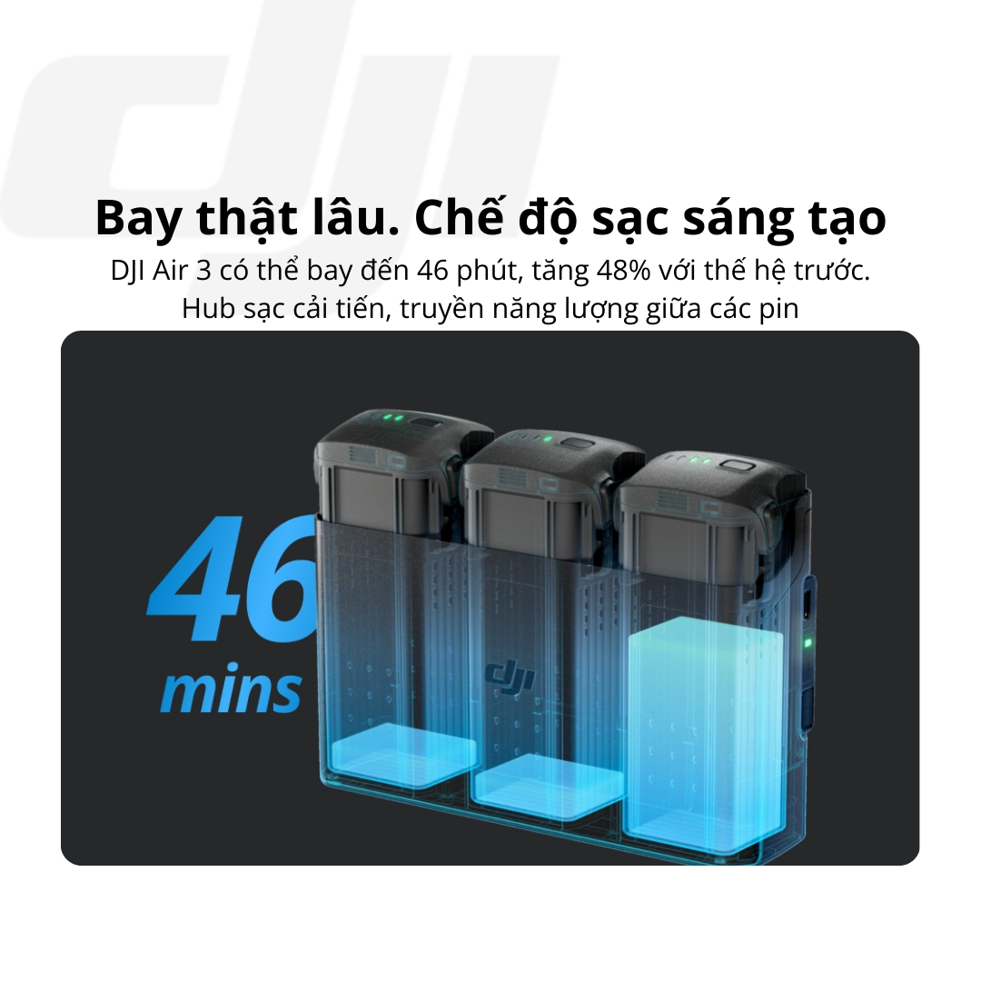 Hình ảnh Flycam DJI Air 3 Fly More Combo kèm điều khiển có màn hình (DJI RC 2) camera kép quay video chất lượng 4K HDR - Hàng chính hãng