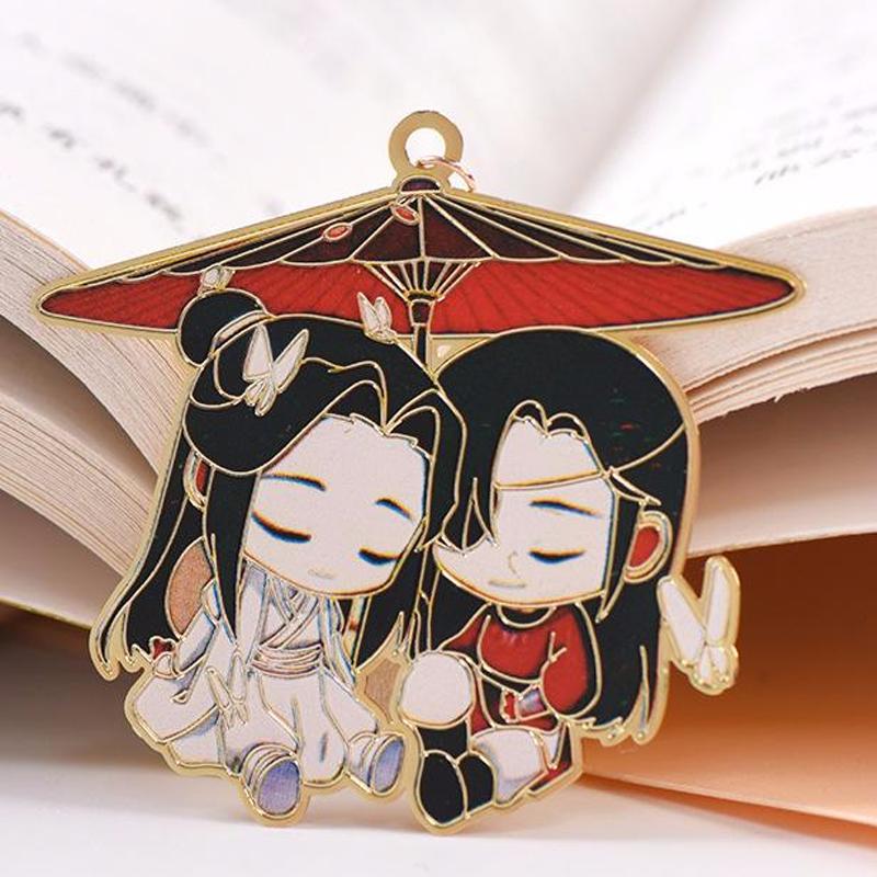 Bookmark kim loại mỏng THIÊN QUAN TỨ PHÚC MA ĐẠO TỔ SƯ HỆ THỐNG TỰ CỨU in màu anime chibi