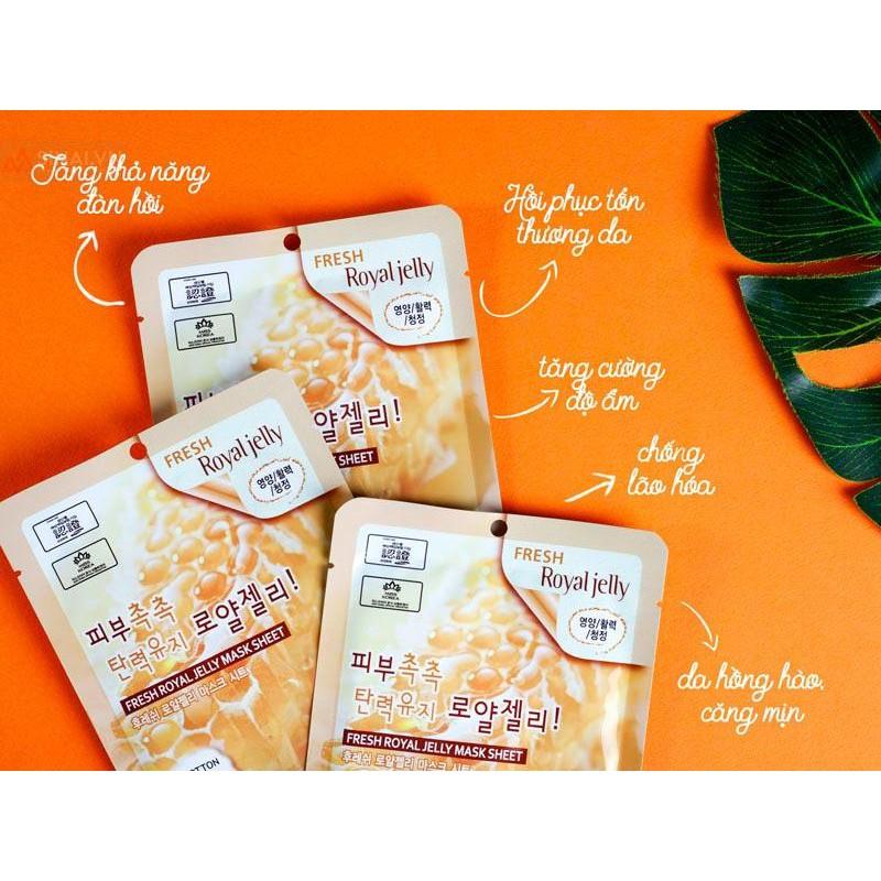 Mặt Nạ Dưỡng Sáng, Săn Chắc Da Sữa Ong Chúa 3W Clinic Royal Jelly Mask Sheet 23ml
