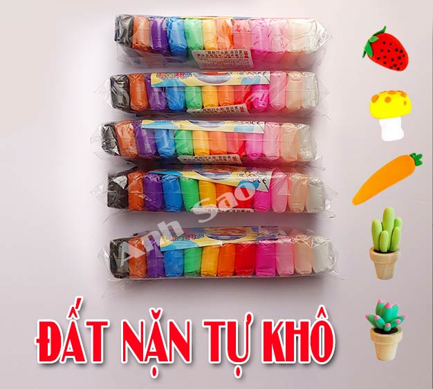 Đất sét, đất nặn tự khô  màu an toàn nặn hình đáng yêu siêu nhẹ an toàn cho bé, không mùi