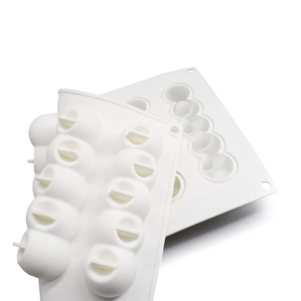 Khuôn Làm Bánh Silicon, Khuôn 3D Làm Kem Sô Cô La Món Tráng Miệng, Hình Bóng Lõm 6 Lỗ