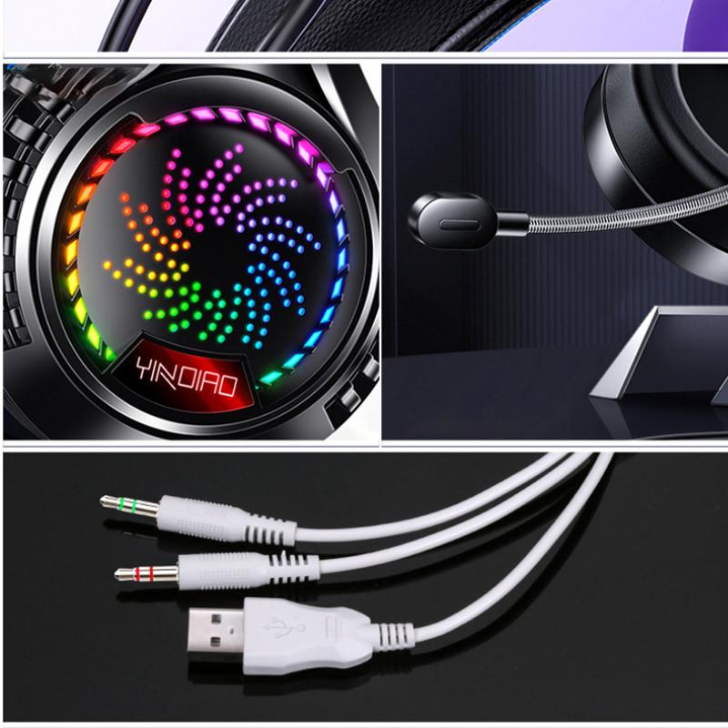 Chuyên Nghiệp Led Có Dây Game Thủ Tai Nghe Có Micro Cho PS4 PS5 Xbox Một Máy Tính Bass Stereo Máy Tính Chơi Game Quà Tặng