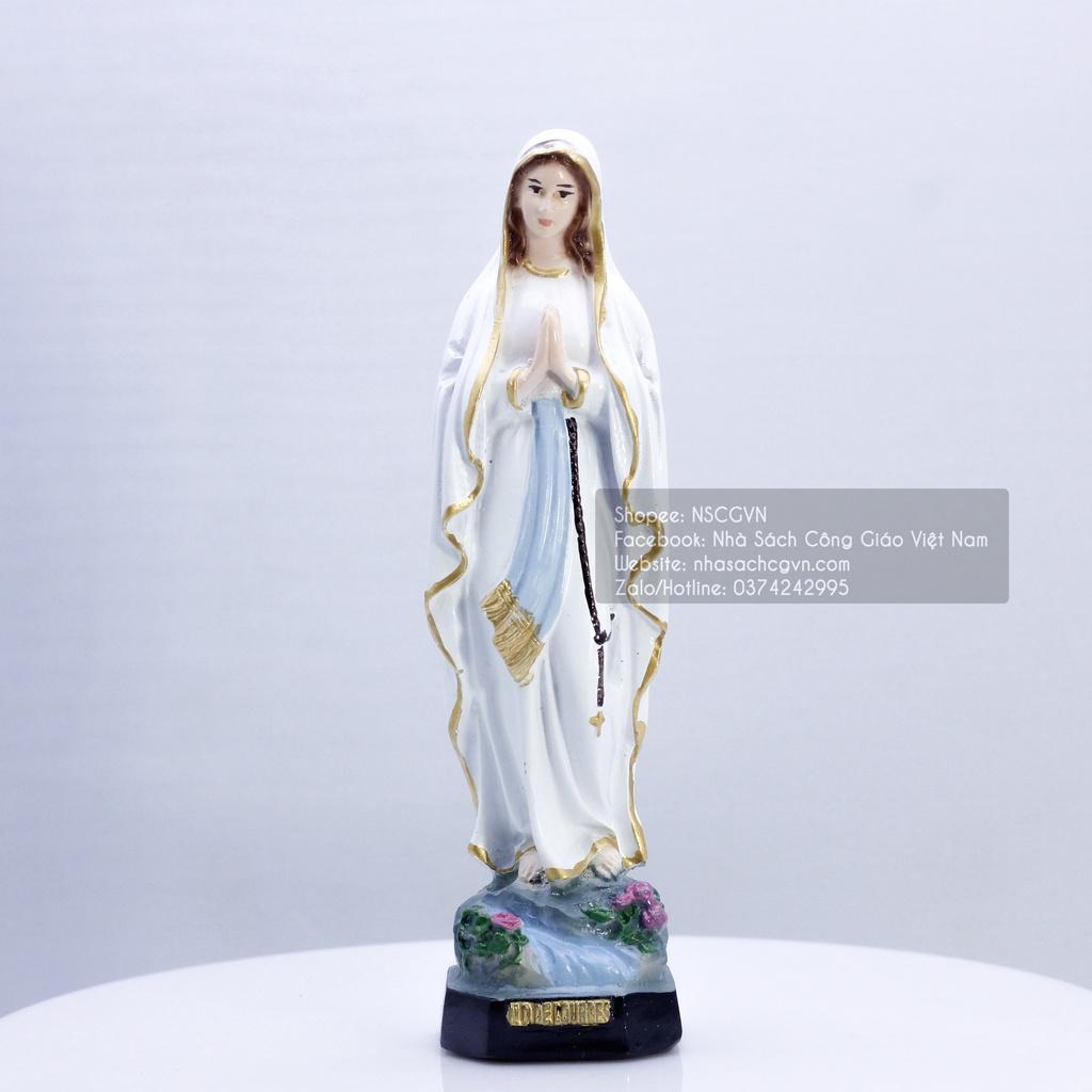 Tượng Đức Mẹ Maria, Mẹ Lộ Đức 15cm để xe ô tô, để bàn N19-2 Quà tặng Công Giáo