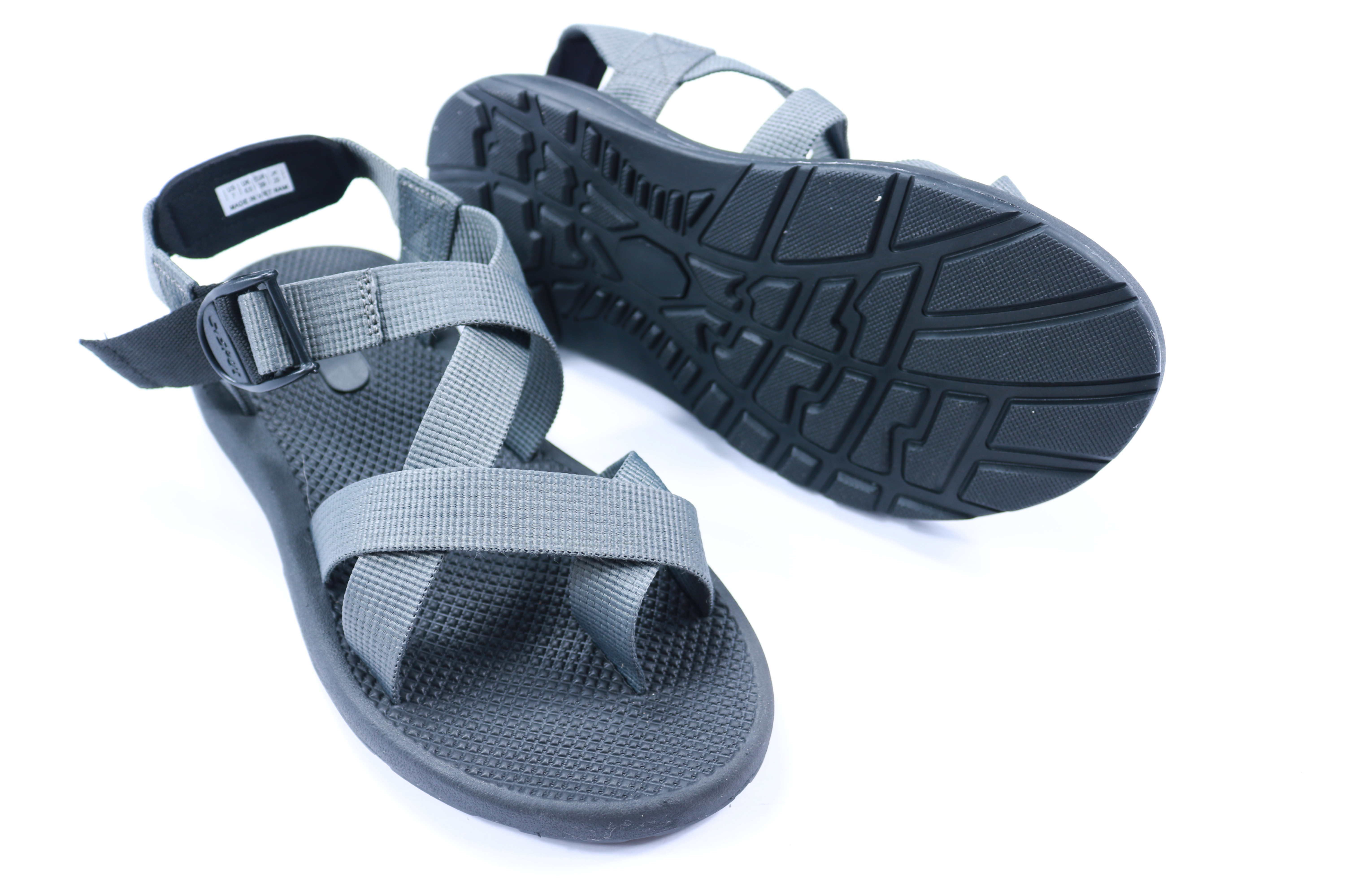 Sandal nam xỏ ngón quai dù màu ghi - TH16