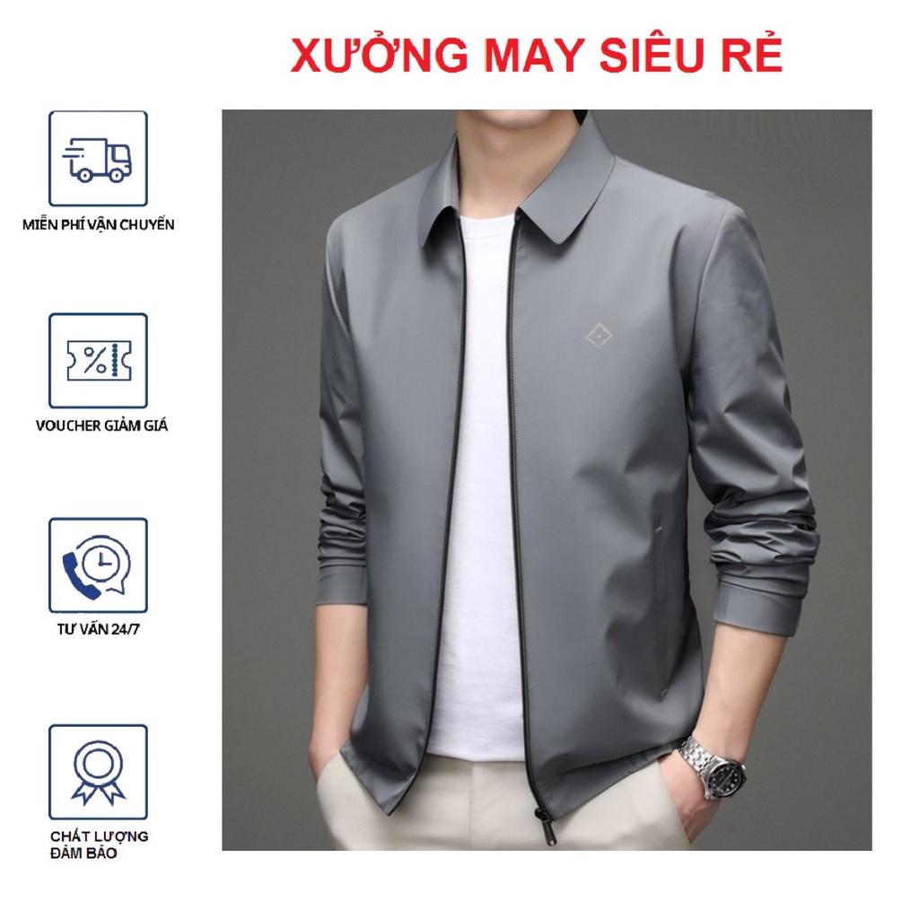 Áo khoác nam gió CÁN CỔ SƠ MI bao chất bao chất-A1035 - XÁM