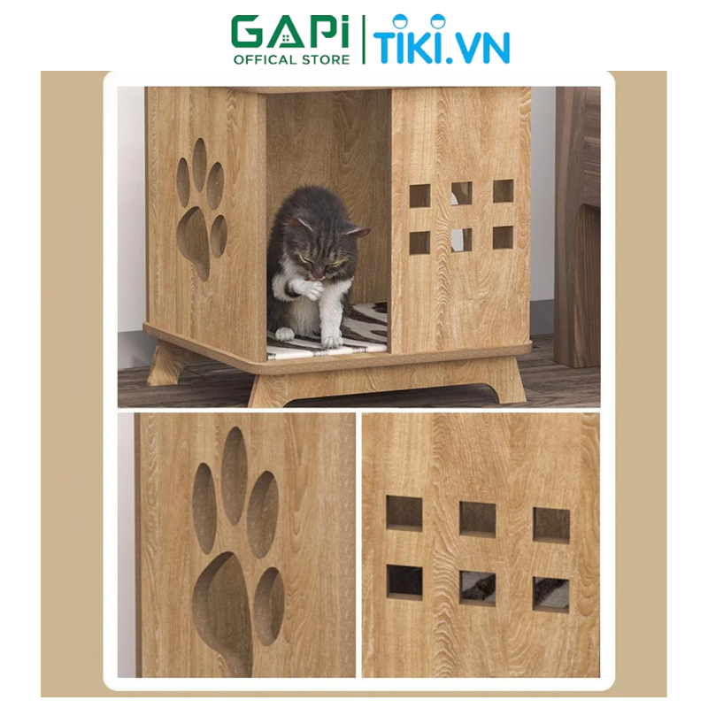Nhà cho mèo thiết kế xinh xắn, nhà dành cho thú cưng hiện đại, thoáng mát thương hiệu GAPI - GP206
