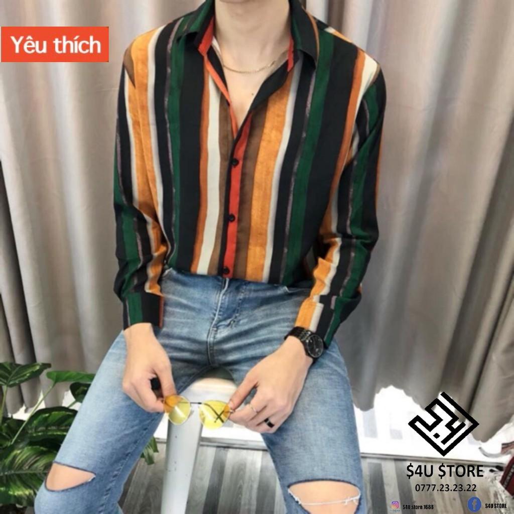 Được Kiểm Hàng Trước Áo sơ mi kẻ sọc cá tính HÀNG SIÊU CẤP