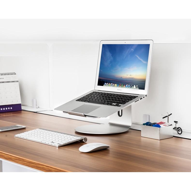 Giá đỡ nhôm kiêm đế nâng Laptop stand xoay 360 độ A360 nhôm nguyên khối tản nhiệt, chân đế xoay 360 độ