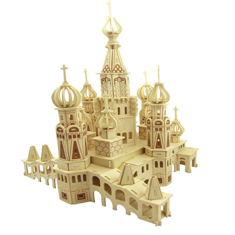 Đồ chơi lắp ráp gỗ 3D Mô hình Lâu đài Saint Petersburg Kèm đèn LED