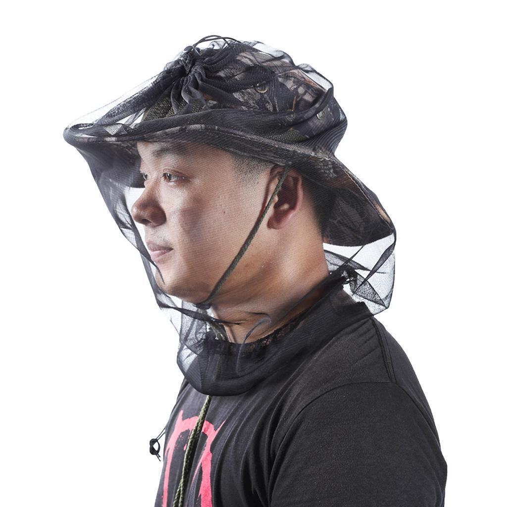 2 Pieces Black Double End Open Mosquito Bug Head Hat Net Insect Mesh Travel Camping Fishing High Quality