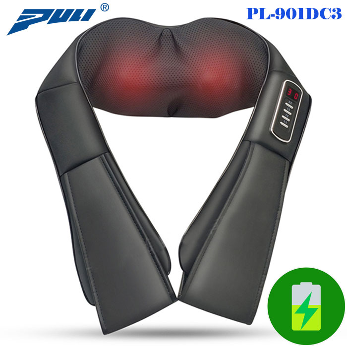 Máy (đai) massage cổ vai gáy pin sạc Puli PL-901DC3 (xoa bóp day ấn và nhiệt hồng ngoại)