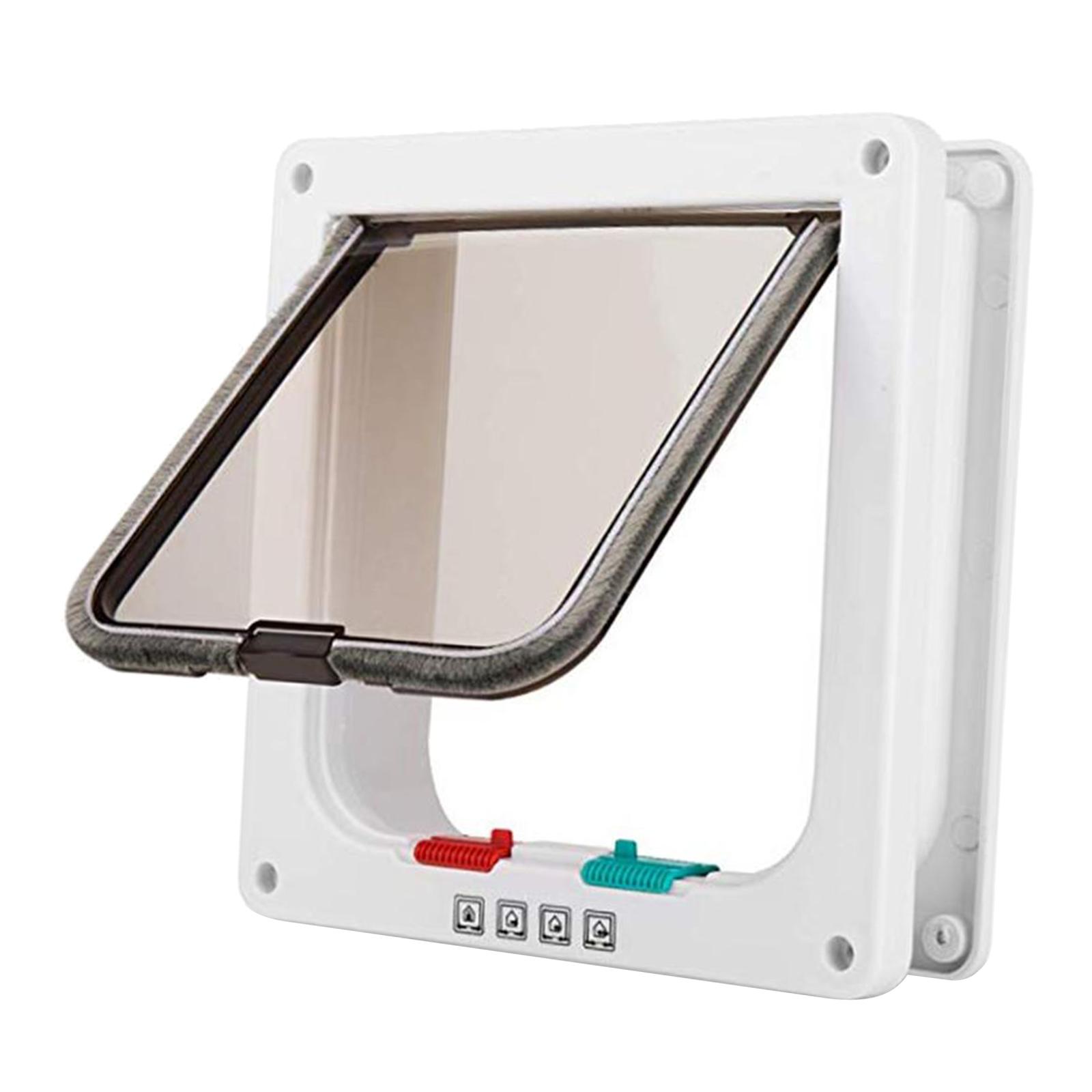 4-Way Locking Pet Door Frame Lockable Dog and Gate Cat Flap Door
