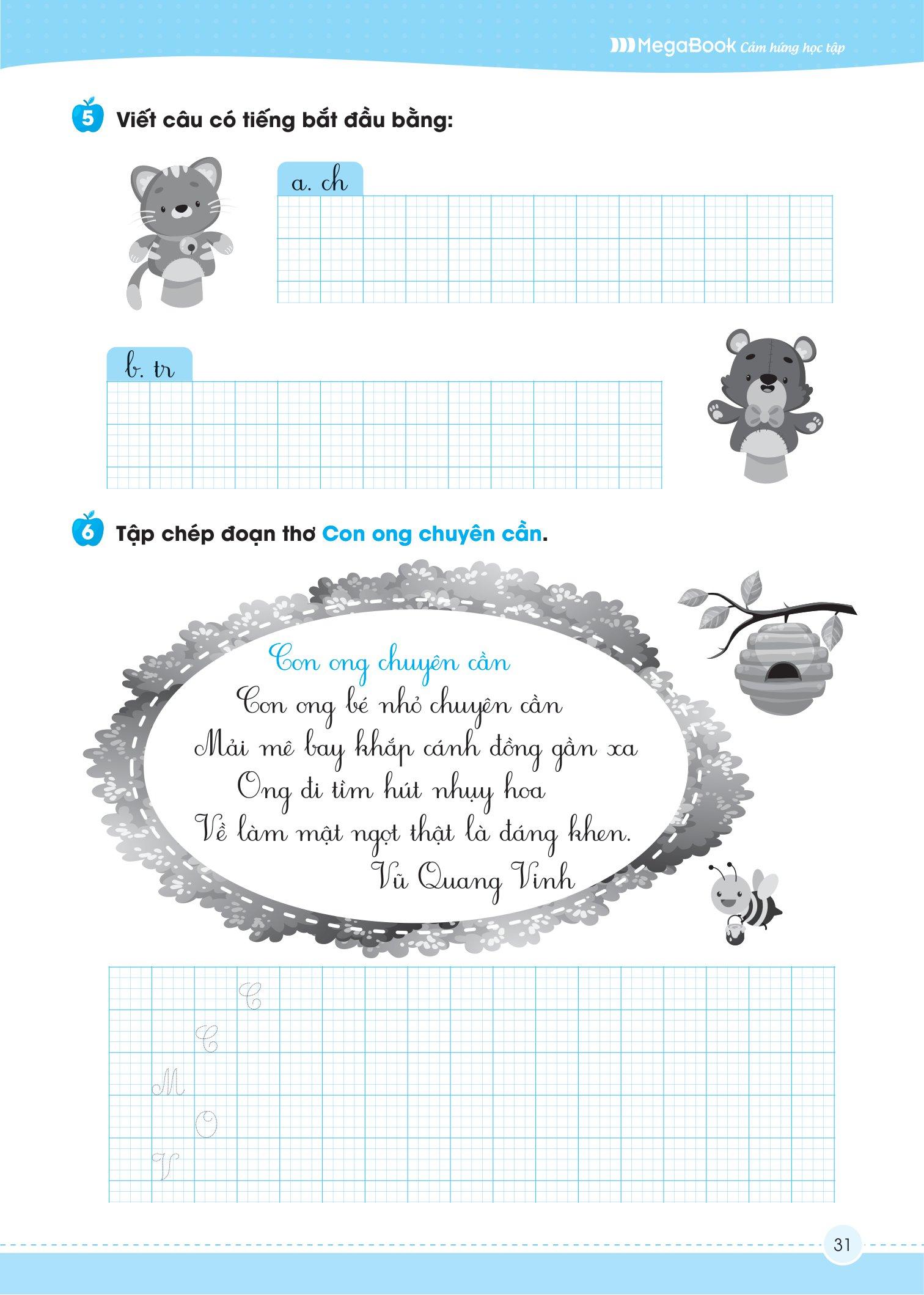 Vở Luyện Viết Chính Tả Lớp 1 - Âm - Vần - Đoạn - Chữ Hoa