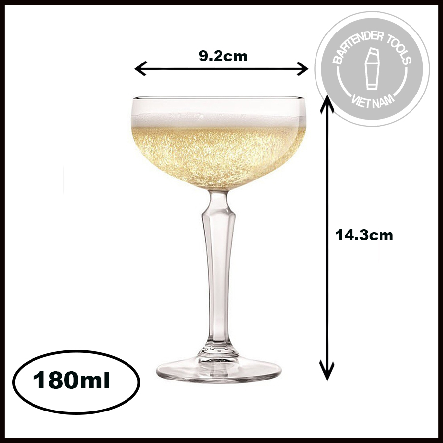 Cocktail glass - Ly thủy tinh cocktail OCEAN chân đế 6 cạnh 180ml