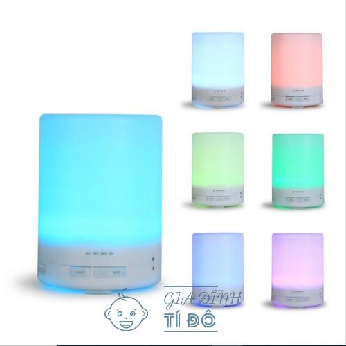 Máy Khuếch Tán Tinh Dầu Siêu Âm Cao Cấp Hình Trụ Dung Tích 300ml Có Đèn Led 7 Màu