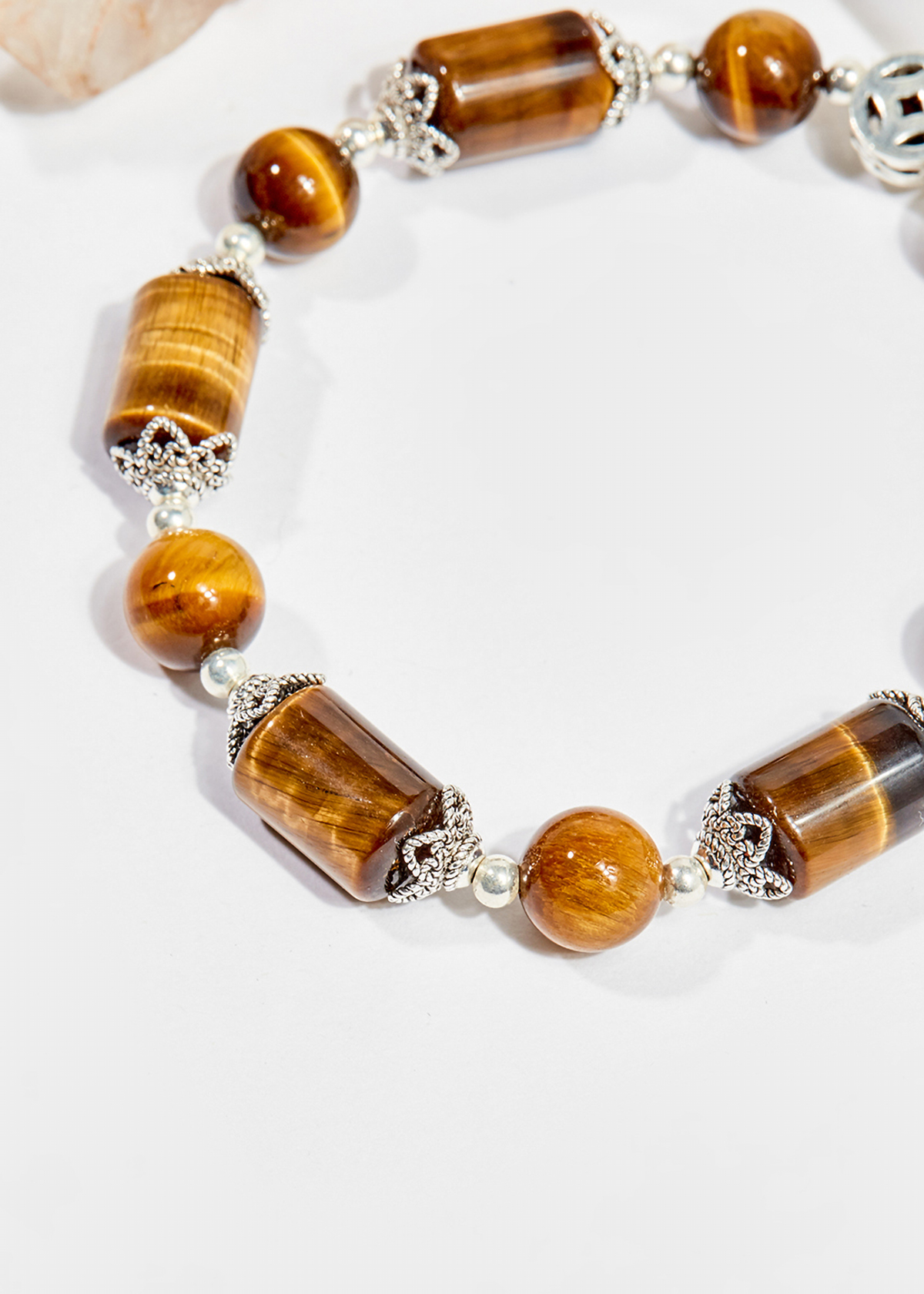 Vòng tay phong thủy nữ đá mắt hổ vàng nâu kim tiền 8mm mệnh thổ , kim - Ngọc Quý Gemstones