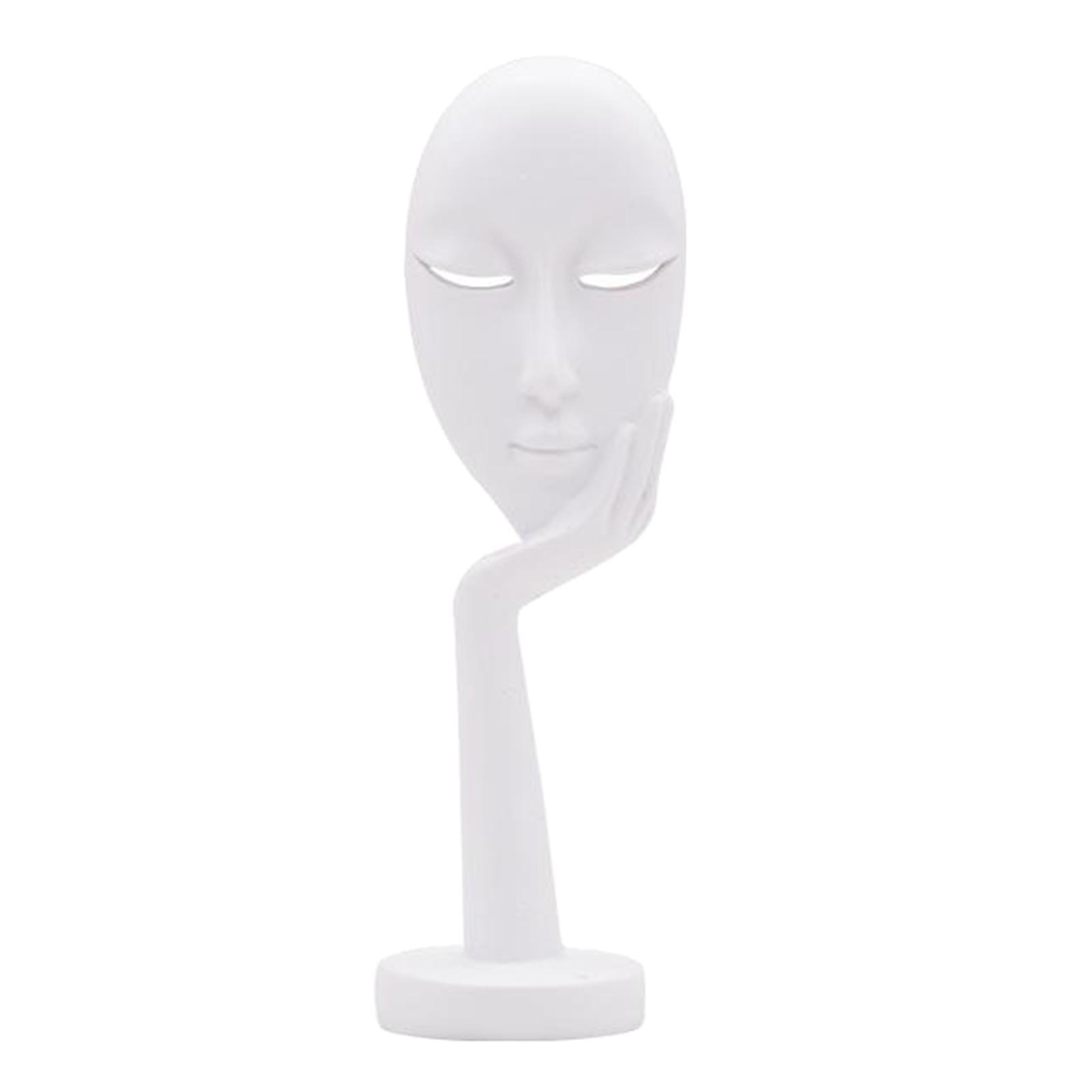 2pcs Modern Art Abstract Thinker Face Sculpture Statue Figurine Head Ornament