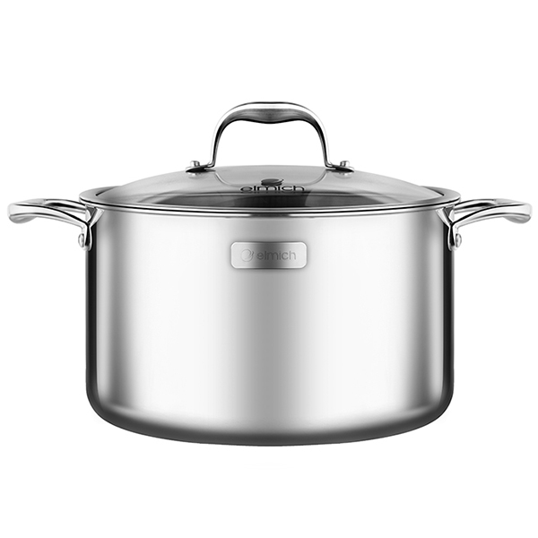 Bộ Inox cao cấp 3 lớp đáy liền Elmich Tri-max XS EL-3743 size 16, 20, 24cm