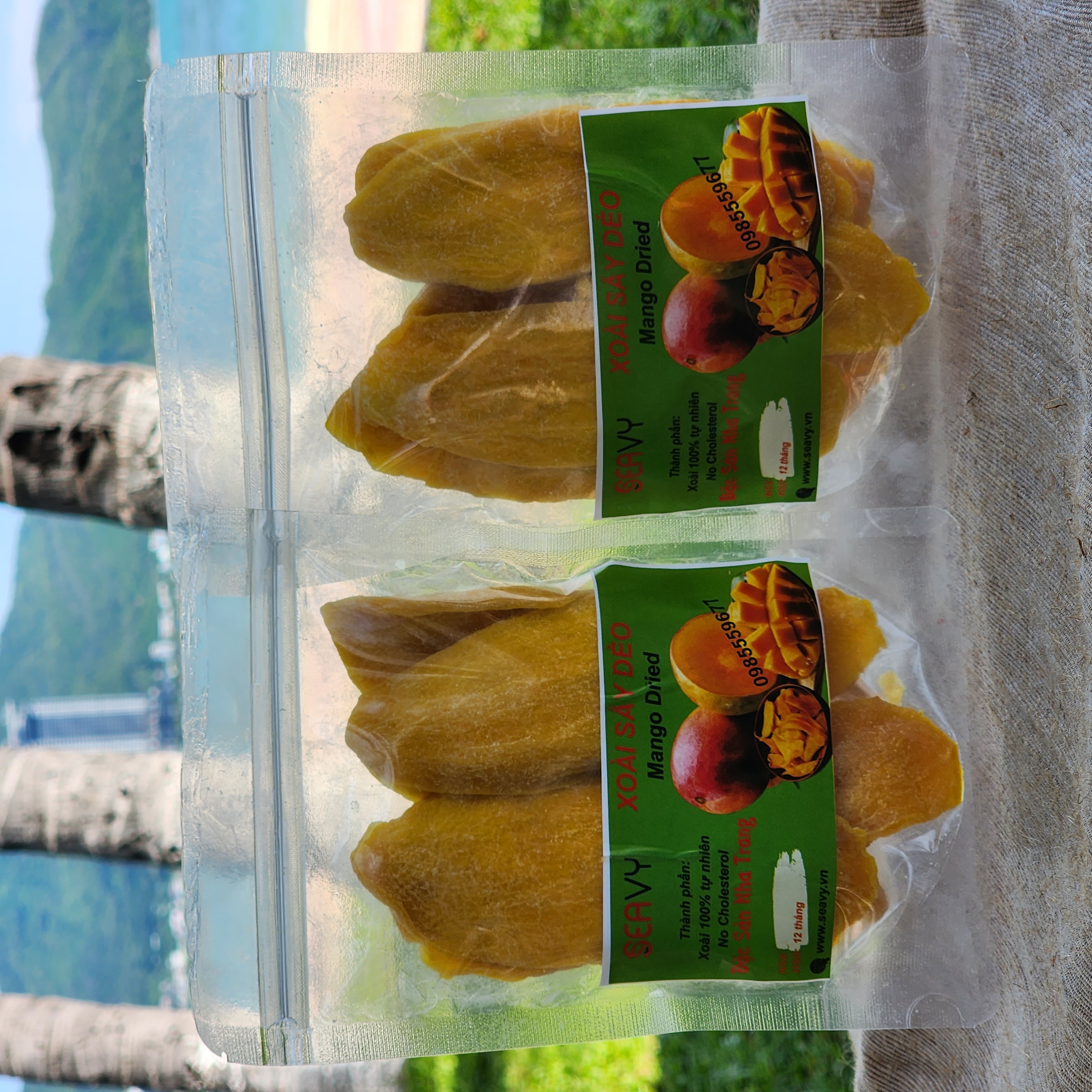 Đặc Sản Nha Trang -Xoài Sấy Dẻo Nguyên Chất Chua Chua Ngọt Ngọt Không Xơ Không Cứng, Seavy Gói 500gr