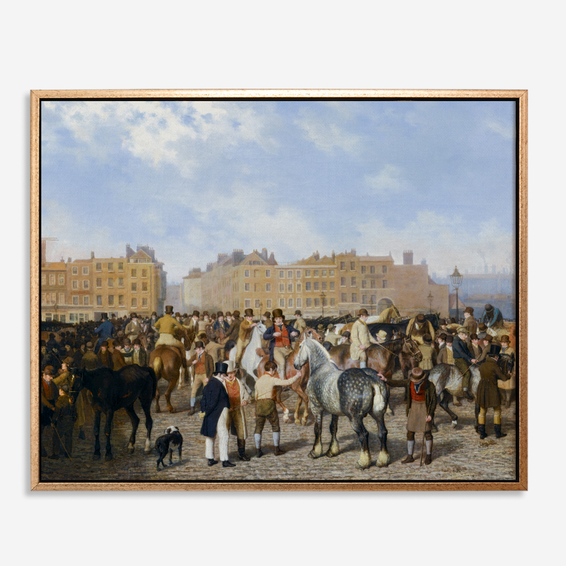 Old Smithfield Market (1824) – Tranh in canvas trang trí treo tường danh hoạ nổi tiếng thế giới (80×100 cm)