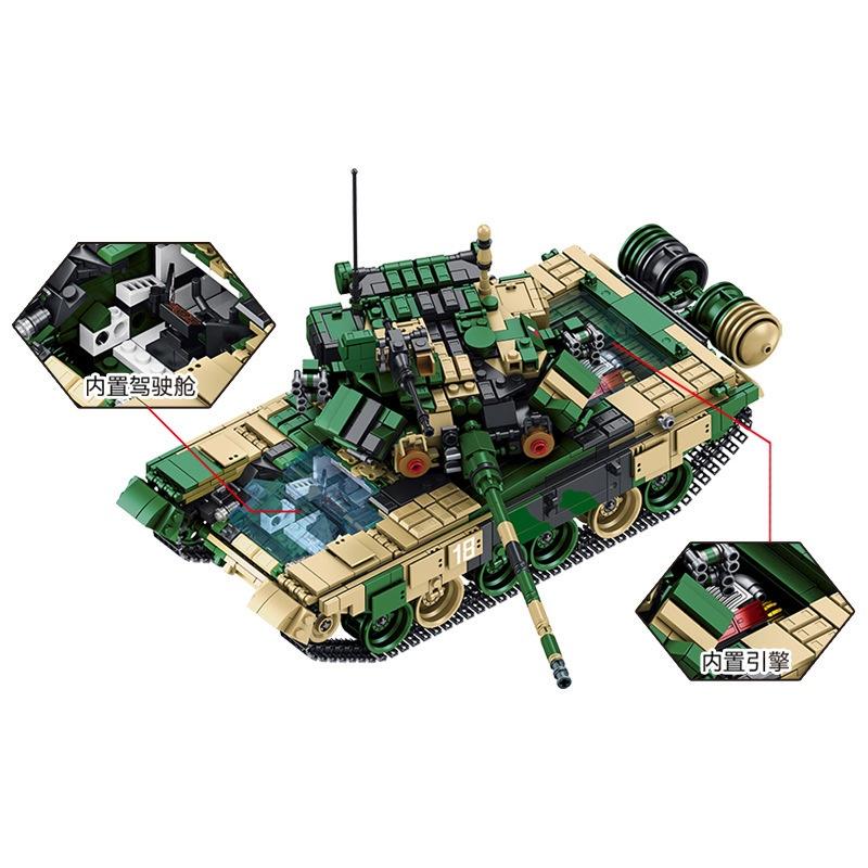 Đồ chơi Lắp ráp Xe tăng Nga T-90, Panlos 632005 Russy Tank Xếp hình thông minh, Mô hình trí tuệ