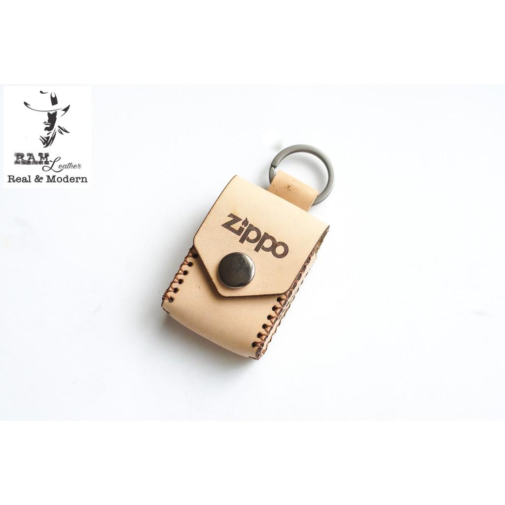 Bao zippo da bò vegtan thảo mộc Ý có móc khóa - RAM Leather