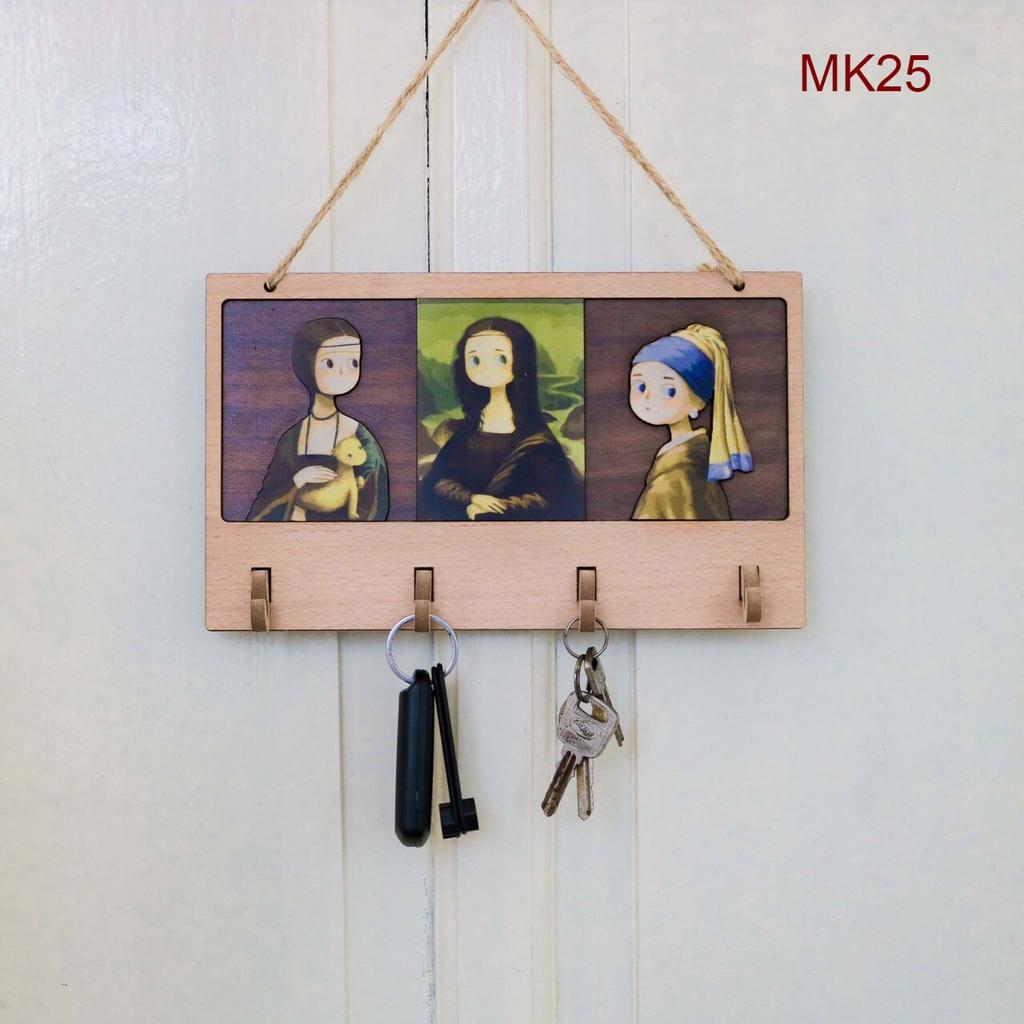 Bảng gỗ decor trang trí nhà cửa, shop, quán cà phê có móc treo chìa khóa