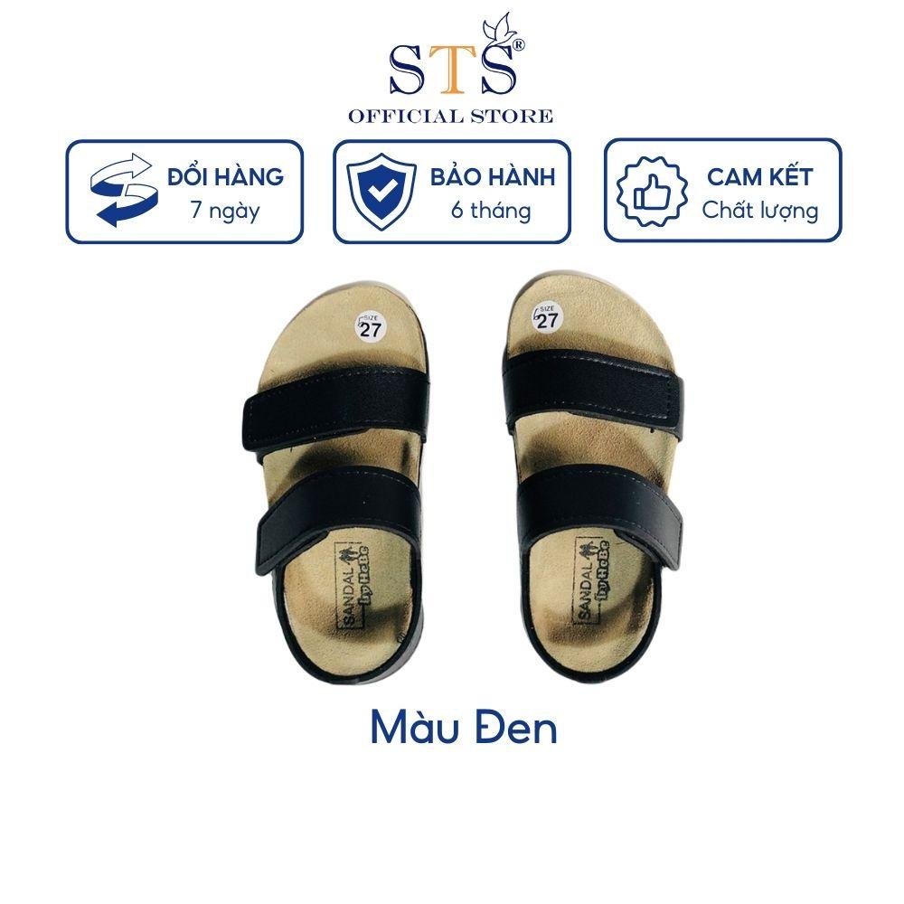 Dép Sandal Trẻ Em Dép da bò thật nguyên tấm Bioline đế trấu quai dán cao cấp êm ái cho bé mã STK07