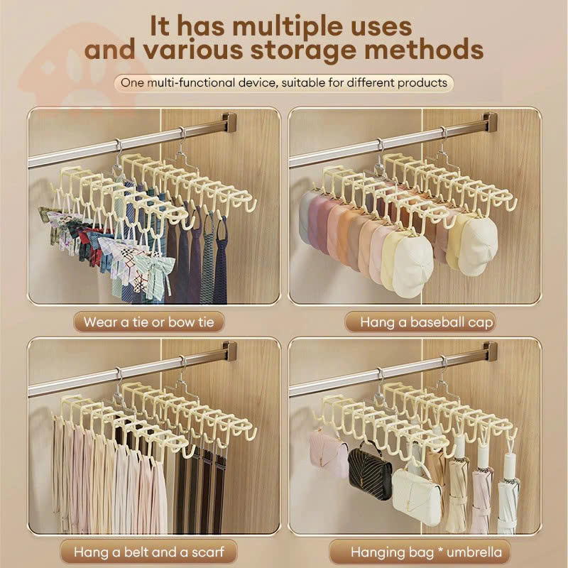 Móc Treo Đa Năng 12 Móc Sắt Bọc PVC – Giá Treo Cà Vạt, Nón, Thắt Lưng, Túi Xách, Đồ Lót Tiết Kiệm Diện Tích 36.5x19x8cm