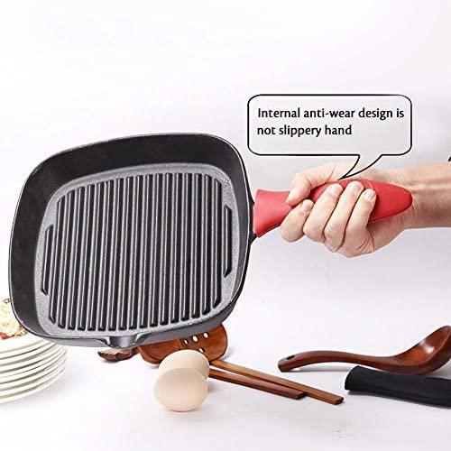 Chảo rán silicon bảo vệ nhiệt bảo vệ nhiệt và chảo rang kim loại chống chống vắt slip-silicon